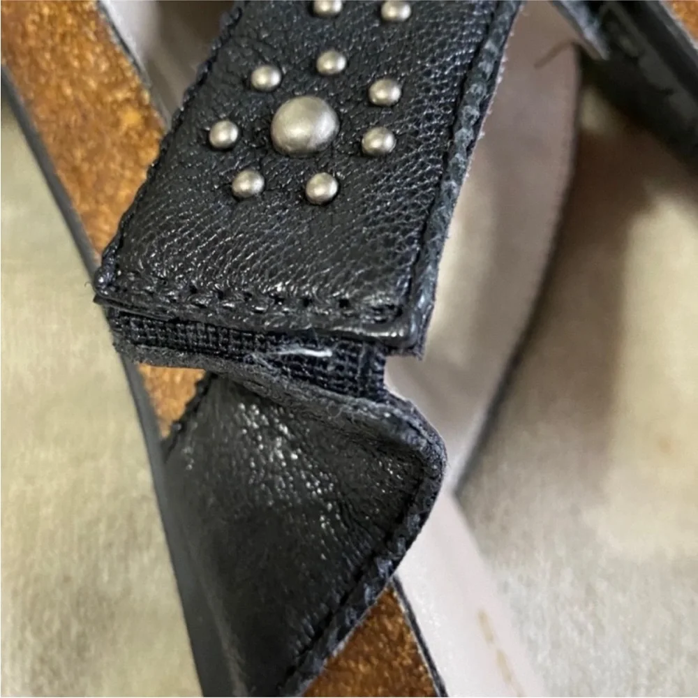 Bass Jolynn Black‎ Embellished Leather Sandals
